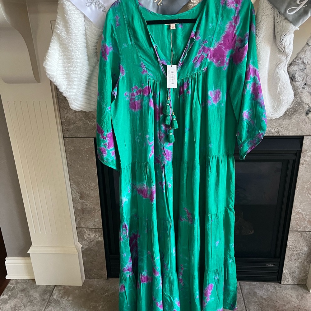 Pink Chicken Emerald Green Dress